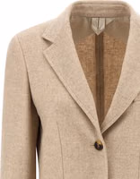 Beige Alpaca Leather Blazer 3