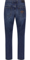 Blue Cotton Straight-Leg Jeans 2
