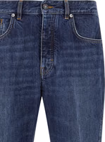 Blue Cotton Straight-Leg Jeans 3