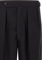 Black Polyester Casual Pants 3