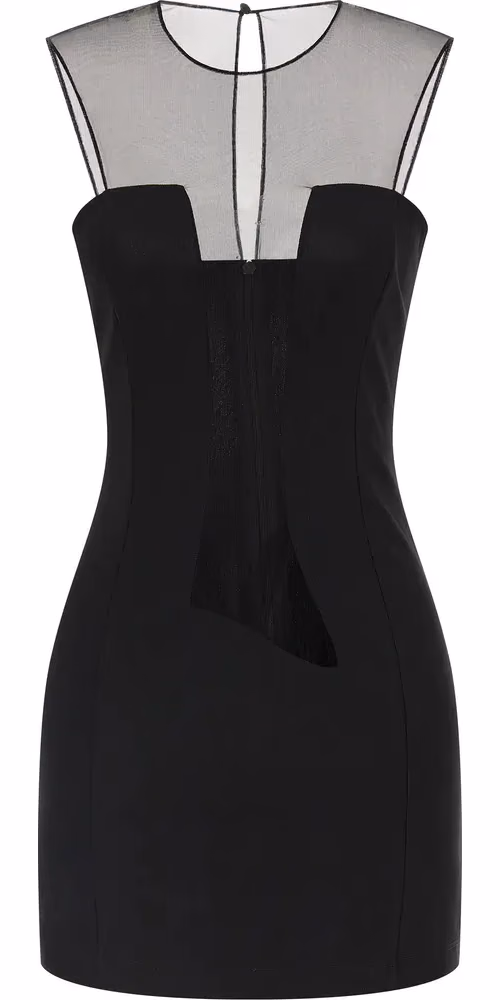 Black Viscose Short Dress