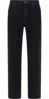 Black Cotton Straight-Leg Jeans 1