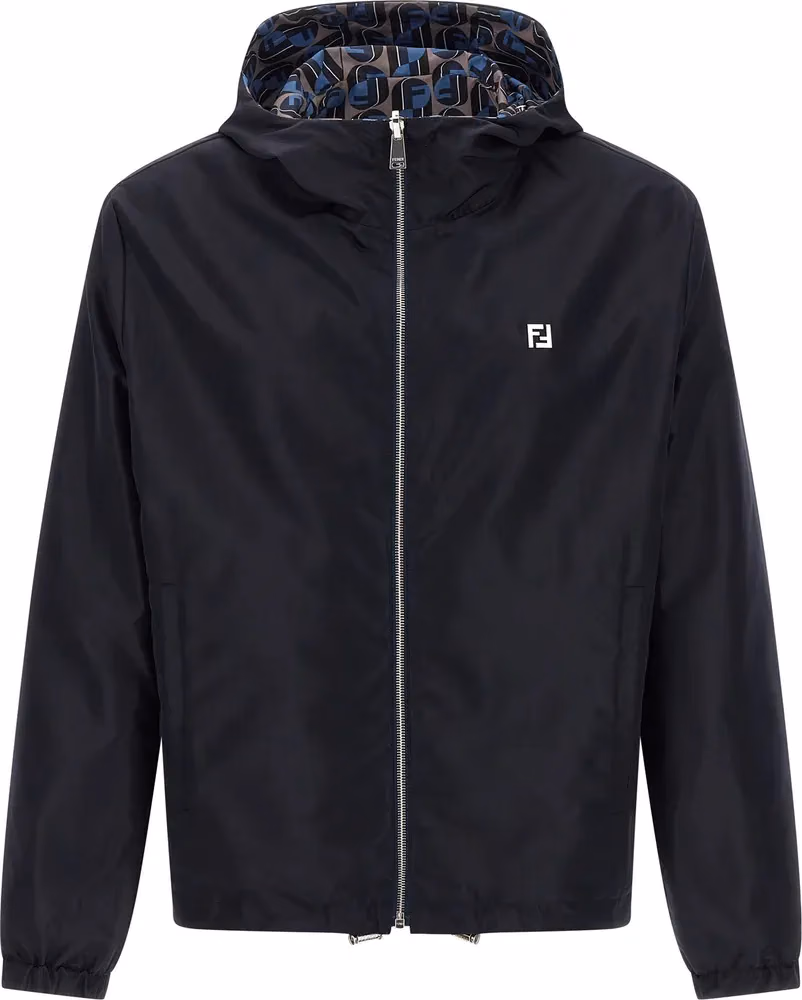 Blue Polyester Shell Jacket