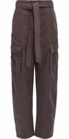 Brown Polyester Cargo Pants 1