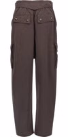 Brown Polyester Cargo Pants 2