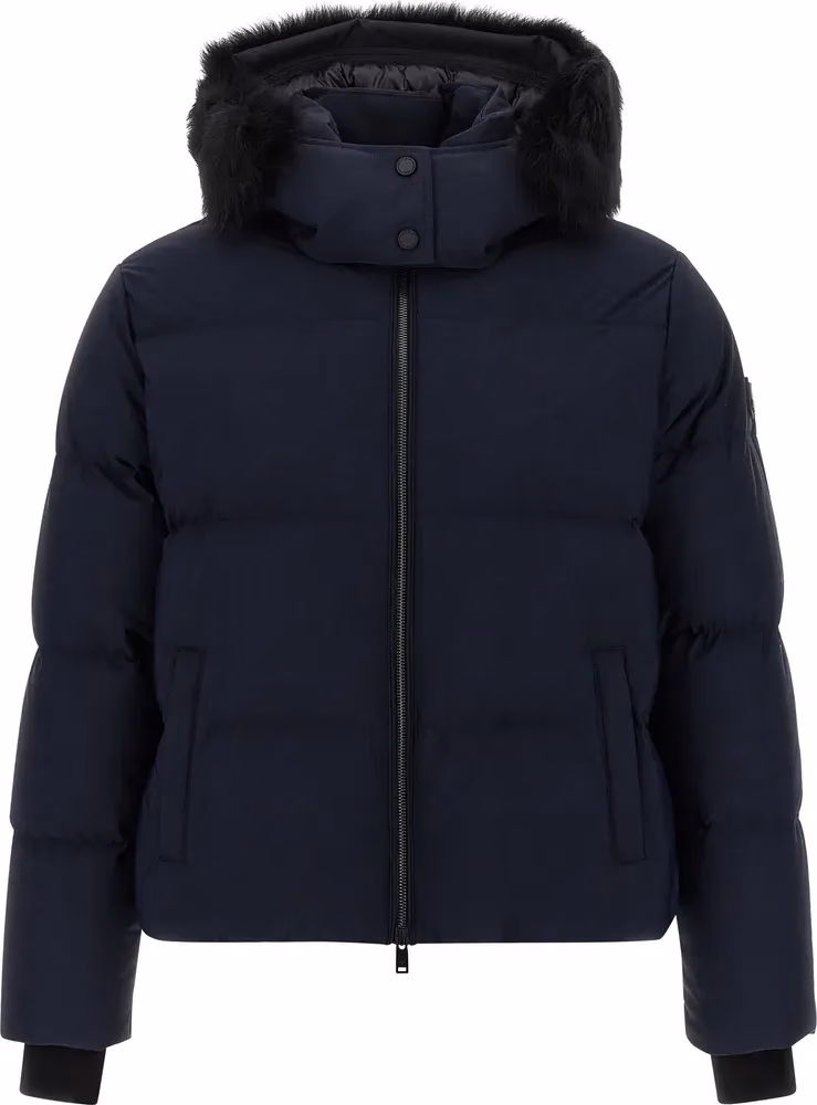 Blue Nylon Full-Length Jacket