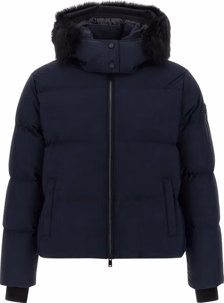 Blue Nylon Full-Length Jacket