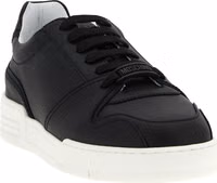Black Leather Low Top Sneakers 2