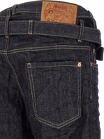 Blue Cotton Straight-Leg Jeans 4