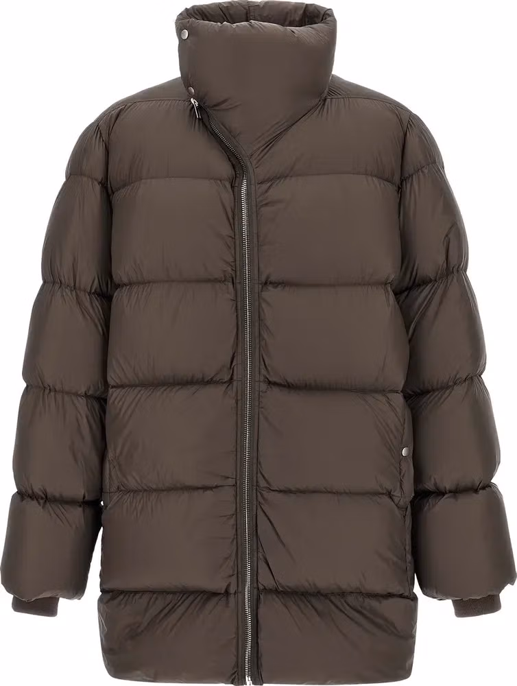 Brown Nylon Full-Length Jacket