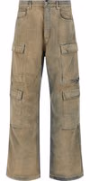 Beige Cotton Cargo Pants 1