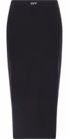 Black Polyamide Midi Skirt 1
