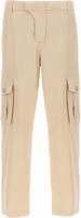 Beige Cotton Cargo Pants 1