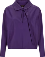 Purple Lamb Leather Blouse 1