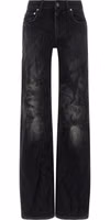 Black Cotton Flared Jeans 1