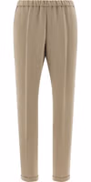 Beige Triacetate Casual Pants 1