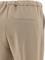 Beige Triacetate Casual Pants 4