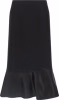 Black Virgin Wool Midi Skirt 1