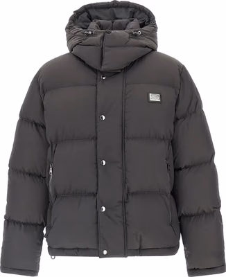 Gray Polyamide Full-Length Jacket