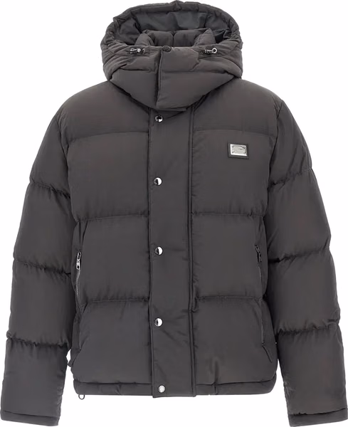 Gray Polyamide Full-Length Jacket