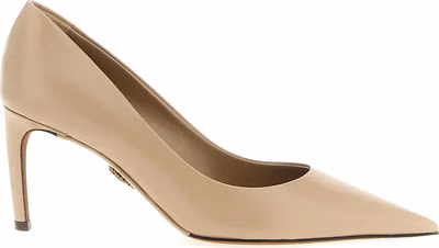 Beige Calfskin High Heel Pumps