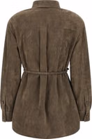 Gray Lamb Leather Blouse 2
