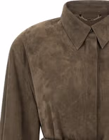 Gray Lamb Leather Blouse 3