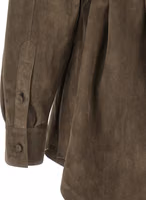 Gray Lamb Leather Blouse 4