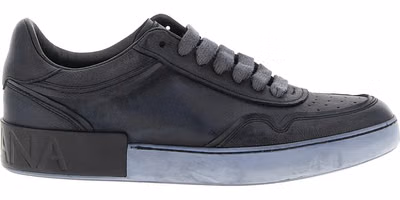 Black Lamb Leather Low Top Sneakers