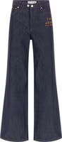 Blue Cotton Straight-Leg Jeans 1