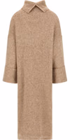 Beige Alpaca Leather Midi Dress 2