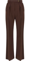 Brown Polyester Casual Pants 1