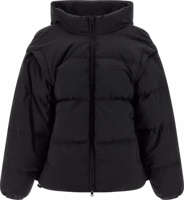 Black Polyester Full-Length Jacket