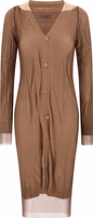 Beige Polyamide Midi Dress 1
