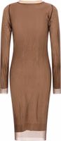 Beige Polyamide Midi Dress 2
