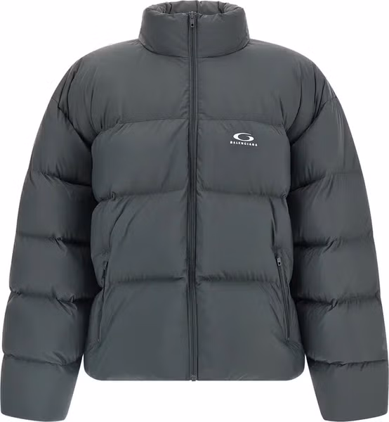 Gray Polyamide Full-Length Jacket
