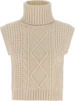 White Merino Wool Sleeveless Jacket 1