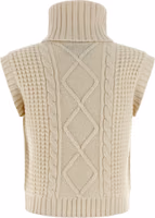 White Merino Wool Sleeveless Jacket 2