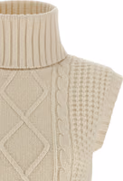 White Merino Wool Sleeveless Jacket 3