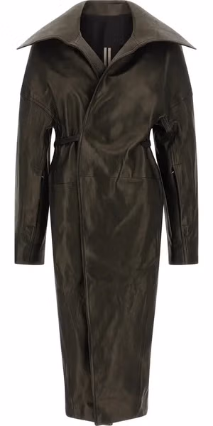 Black Lamb Leather Coat