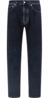 Black Cotton Straight-Leg Jeans 1