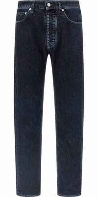 Black Cotton Straight-Leg Jeans