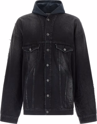 Black Cotton Denim Jacket