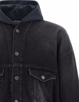 Black Cotton Denim Jacket 3