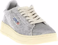 Silver Polyester Low Top Sneakers 2