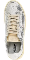 Silver Polyester Low Top Sneakers 4