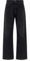 Black Cotton Straight-Leg Jeans 1