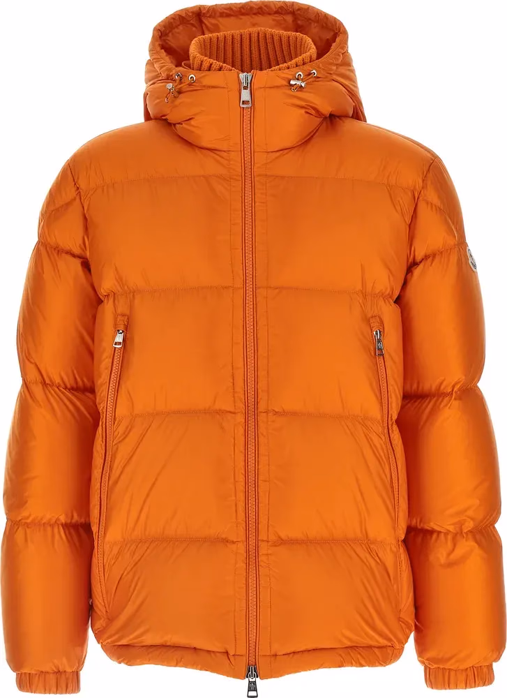 Orange Polyamide Full-Length Jacket