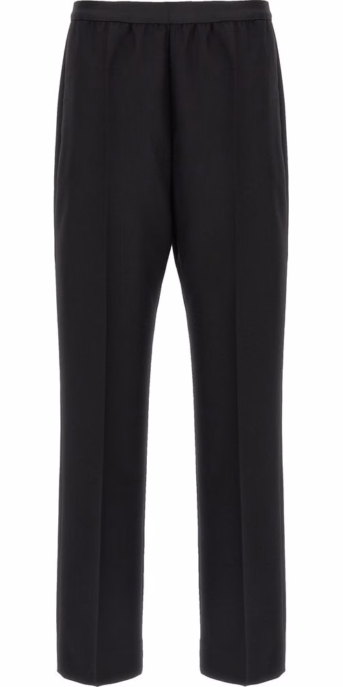 Black Virgin Wool Casual Pants