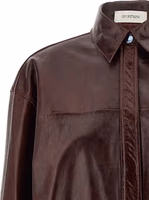 Bordeaux Lamb Leather Blouse 3
